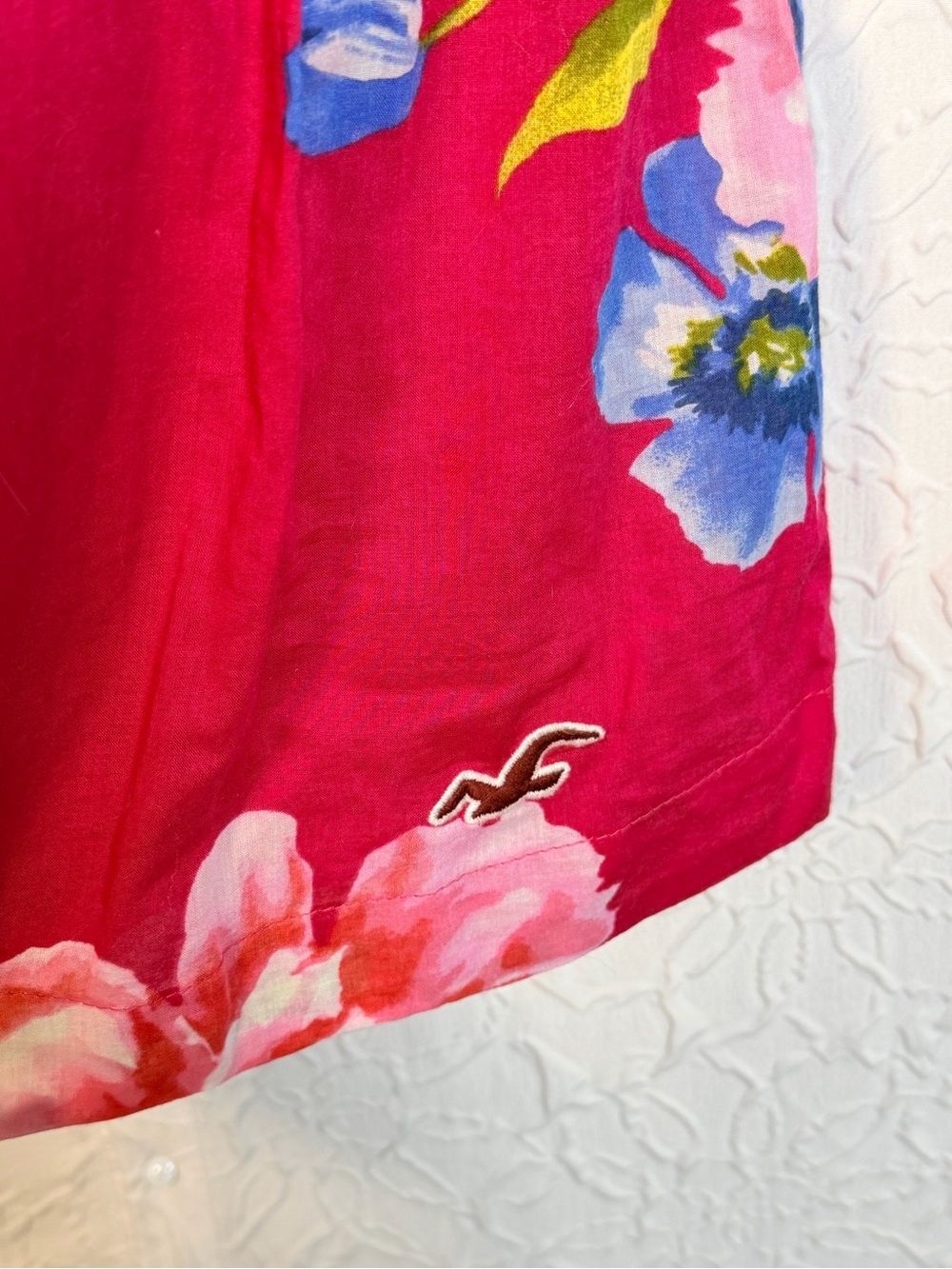 Hollister Fuschia Pink Floral Cotton Lined Summer Dress Sz M - Picture 6 of 13